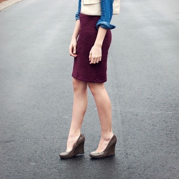 Lord & Taylor Dresses & Skirts - Lord & Taylor Burgundy Suede Skirt
